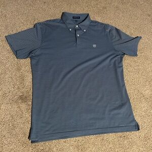 Peter Millar Blue Striped Polo Shirt